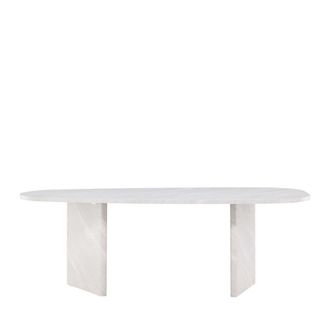 Venture Design Mesa de comedor para 10 personas efecto m&aacute;rmol org&aacute;nico - Gris claro