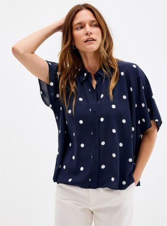 Contemporaine Womens Silky polka dot blouse