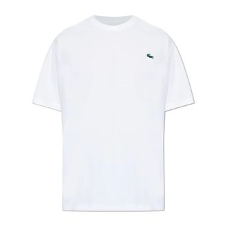 Lacoste T-Shirts, male, White, Size: 2XL T-shirt with logo patch