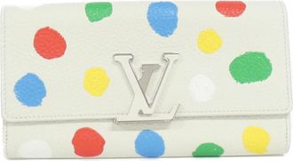 Louis Vuitton Blanc Leather Long Wallet (Bi-Fold) (Pre-Owned)