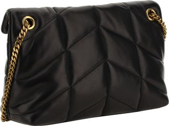 Saint Laurent Womens Loulou Shoulder Bag Black Lambskin
