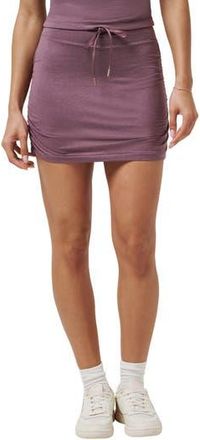 Travis Mathew Skyline Ruched Tie Waist Miniskirt in Heather Flint at Nordstrom Rack, Size X-Large
