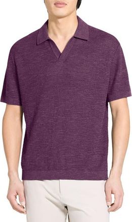 Theory Brenan Linen Blend Polo in Grapevine - 2Qn at Nordstrom, Size Xx-Large