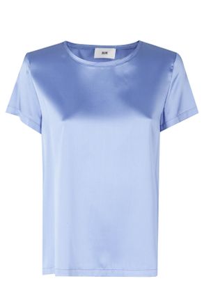 SOLOTRE Silk Crew-Neck Short-Sleeve Silk T-Shirt