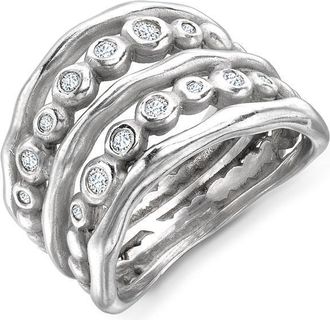 Dower & Hall 18k Diamond Waterfall Ring 0.33ct