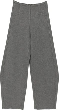 Frankie Shop Enya Knit Barrel Leg Broek - Dames - Broeken - Grijs - Maat: XS Zijde