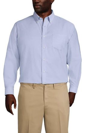 Lands End Big and Tall No Iron Supima Oxford Dress Shirt in Blue at Nordstrom, Size 15.5 - 35