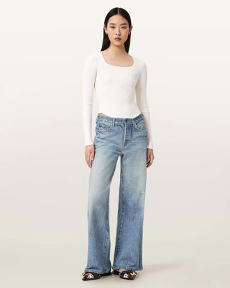 AllSaints Cotton Kai Terry Tencel Trousers, Size: UK 14/US 10