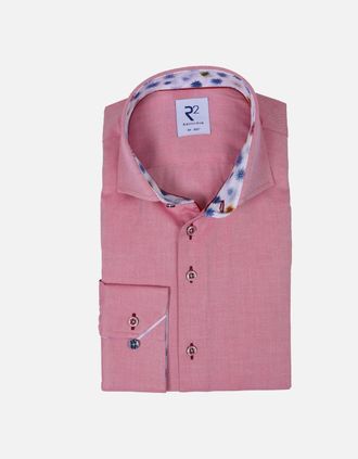 R2 Mens R2 Cutaway Collar Shirt Salmon - Pink - Size: 40
