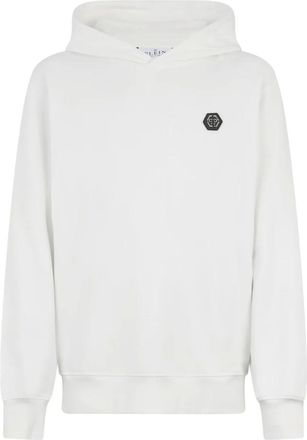 Philipp Plein Hoodies & sweatvesten, Heren, Wit, L, Katoen, Fleece Hoodie Basic