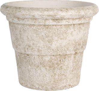 Beliani Maceta De Mezcla De Piedra Tiesto De Jard&iacute;n Interior Exterior 41 X 35 Cm Beige Claro Aegea