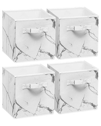 Sorbus Foldable Marble Storage Cube Bins (Set Of 4)