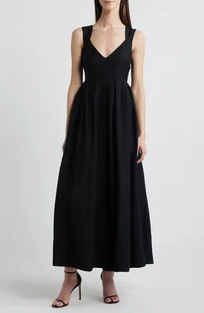 Chelsea28 Pleated Maxi Sundress in Black at Nordstrom Rack, Size Xx-Small