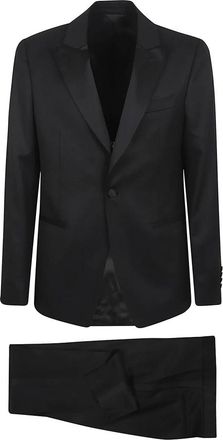 Lardini Zwart Herenpak Aw 25 - Heren - Business pakken - Zwart - XL - Wol - Kostuums