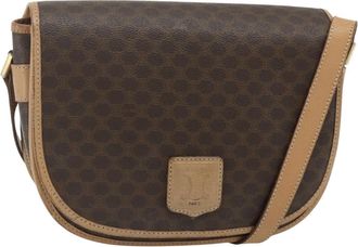 Celine Vintage Macadam Canvas Brown Canvas Backpack Bag (Pre-Owned)