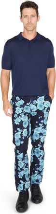 Lords of Harlech Mens Merino Silk Cashmere Polo in Navy at Nordstrom, Size Xx-Large
