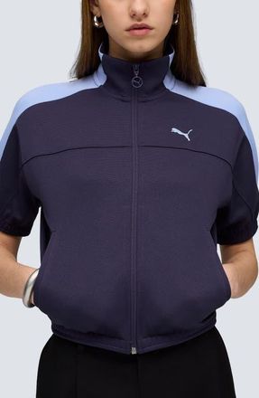 Puma T7 Short Sleeve Track Jacket in Deep Plum at Nordstrom, Size Large