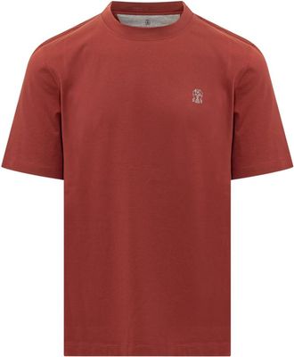 Brunello Cucinelli Red Crew Neck T-Shirt