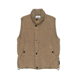 Stone Island Outwear Gilet - Heren - Bodywarmers - Bruin - L - Nylon - Jassen