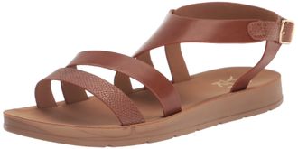 Yoki Womens Flat Sandal, Brown, 8 UK