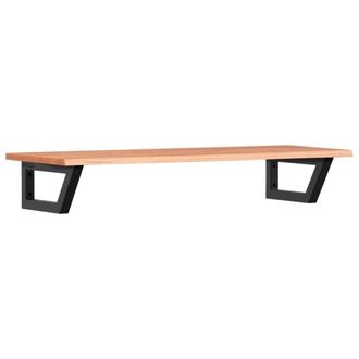 Berkfield Home Basin Shelf Wall Mounted Steel & Solid Wood Oak in Brown