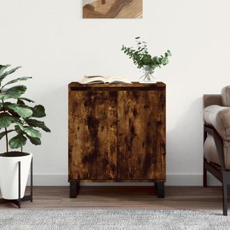 Berkfield Home Sideboard Smoked Oak 60x35x70 cm Engineered Wood in Brown | Size: 60 x 35 x 70 cm