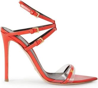 Elisabetta Franchi Leren Stiletto Sandalen - Dames - Sandalen met hakken - Rood - 40 EU - Leer - Schoenen