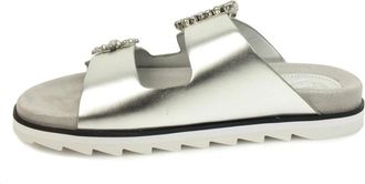 Guess Slide Sandal - Dames - Sandalen - Grijs - 36 EU - Leer - Schoenen