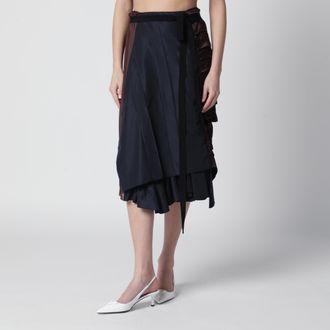 Prada Gonna patchwork in faille blu