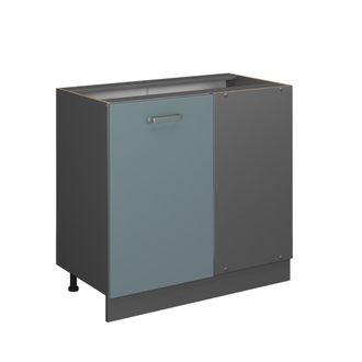 Vicco Armario De Esquina R-line, Gris Azulado, 86 Cm Sin Encimera