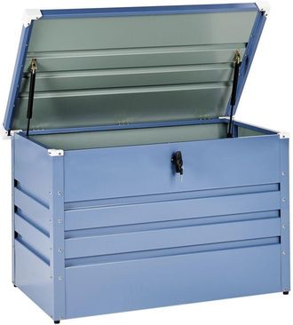 Beliani Beliani - Caja de almacenamiento para exterior de acero galvanizado azul 300L Cebrosa