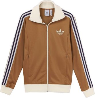 adidas Mens adidas originals Brand Logo Printing Zipper Classic Sports Jacket Autumn Brown IB3427