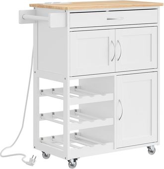 SoBuy Sobuy Carro De Cocina Con Un Caj&oacute;n Blanco 75x37x87cm Moderno Fkw45-e-wn