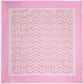 Coach Textured Signature Print Silk Square Scarf