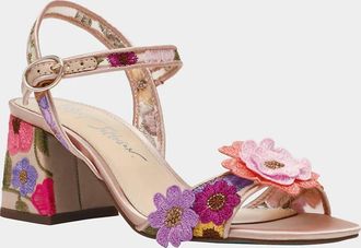 Betsey Johnson Womens Blare Floral Heels In Nude Multi