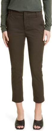 Vince Crop Stretch Cotton Chinos in Deep Laurel at Nordstrom Rack, Size 14