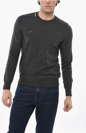 Alexander McQueen Vintage Effect Cashmere Crew-neck Sweater size M