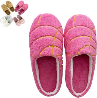 Generic Concha Slippers for Women, Concha Pantuflas Mexico Bread Slippers with Memory Foam and Plush Lining Cute House Slipper (Rose, UK, Adult, Women, 7.5, N
