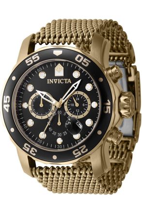 Invicta Pro Diver 47238 Heren Horloge - Quartz Uurwerk - Roestvrij Staal met zwarte Wijzerplaat - 48mm