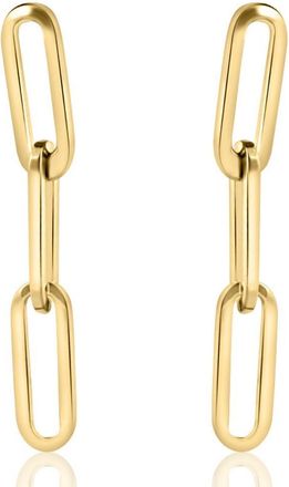 Pompeii3 14k Yellow Gold Clip Dangle Womens Earrings 3/4 Tall