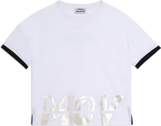 Freddy T-shirt con stampa MOV perlata e dettagli a contrasto