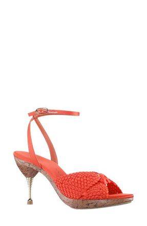 Nina Empire Ankle Strap Sandal in Coral at Nordstrom, Size 7.5