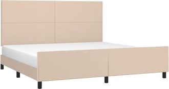 vidaXL Vidaxl - Estructura Cama Sin Colch&oacute;n Cuero Sint&eacute;tico Capuchino 200x200cm