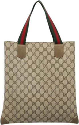 Gucci Pre-owned Vintage Tote Bag - Dames - Vintage Shopper - Beige - ONE Size - Leer - Vintage
