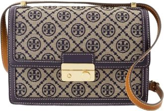 Tory Burch Blauwe leren Triple Compartment schoudertas - Dames - Schoudertassen - Veelkleurig - ONE Size - Leer - Tassen