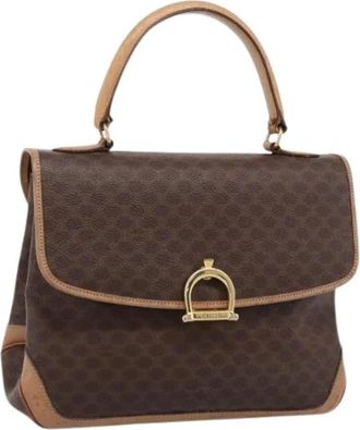 Celine Pre-owned Vintage Canvas Hand Bag - Dames - Vintage Handtas - Bruin - ONE Size - Leer - Vintage