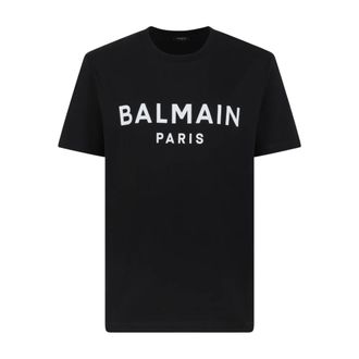 Balmain T-shirt in Cotone con Logo - - Tops - Uomo - Nero - L