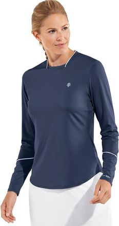 Coolibar Womens Long Sleeve T-Shirt - UPF 50+ Sun Protection - Match Point in Navy at Nordstrom, Size Xx-Large