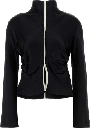 Nanushka Black Satin Domini Blouse