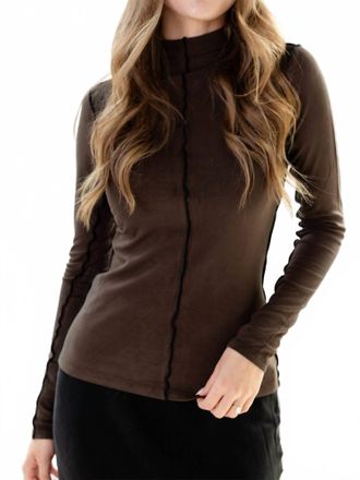Thread & Supply Marisol Long Sleeve Top In Brown/black